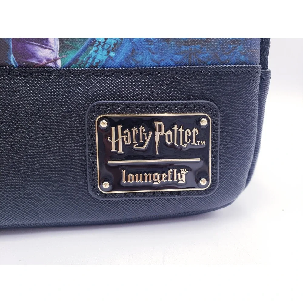 Loungefly Harry Potter Trilogy Series 2 Triple Pocket Mini Backpack Black Blue